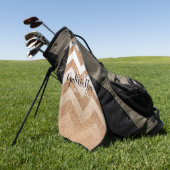 Serviette De Golf Chevrons Parties scintillant d'or (Vert)