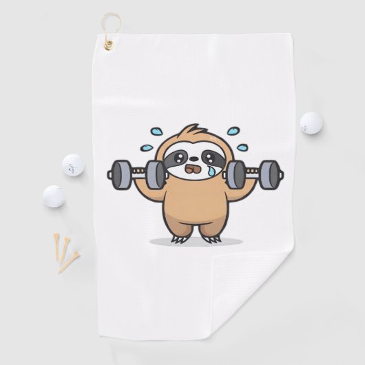 Serviette De Golf Chibi Sloth Gym Échec - Cute Kawaii Drôle Entraîne (En situation)
