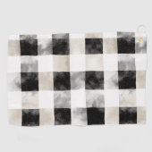 Serviette De Golf Chic Crème Noir Plaid (Horizontal)