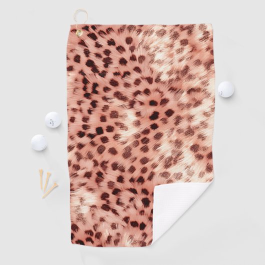 Serviette De Golf Chic Joli Rose Gold Leopard (En situation)