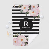 Serviette De Golf Chic Moderne Aquarelle Roses Roses Roses Rose Rayu (En situation)