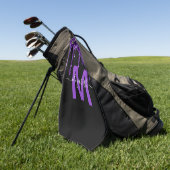 Serviette De Golf Chic Purple Driple Parties scintillant Nom du mono (Vert)