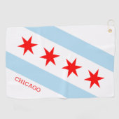 Serviette De Golf Chicago Flag Golf Towel / Illinois, États-Unis (Horizontal)