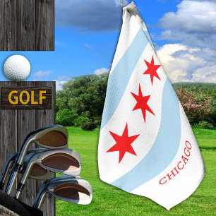 Serviette De Golf Chicago Flag Golf Towel / Illinois, États-Unis