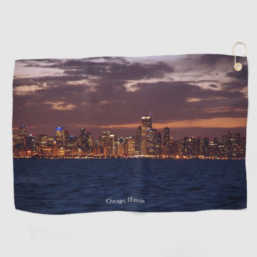 serviette de golf Chicago Skyline (Horizontal)