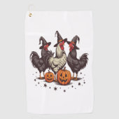 Serviette De Golf Chicken sorcière Citrouille d'Halloween automne (Devant)