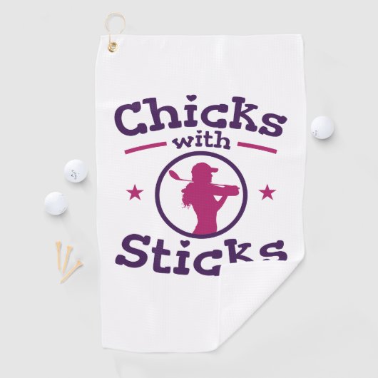 Serviette De Golf Chicks avec bâtons Golf Golfing Femmes (En situation)