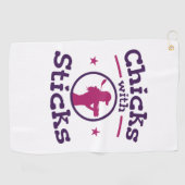 Serviette De Golf Chicks avec bâtons Golf Golfing Femmes (Horizontal)