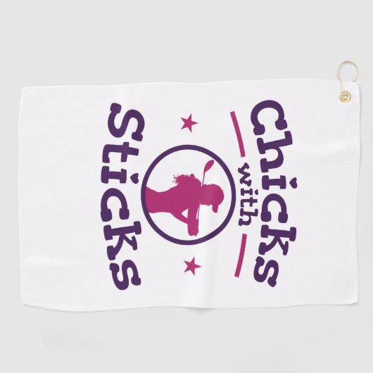 Serviette De Golf Chicks avec bâtons Golf Golfing Femmes (Horizontal)