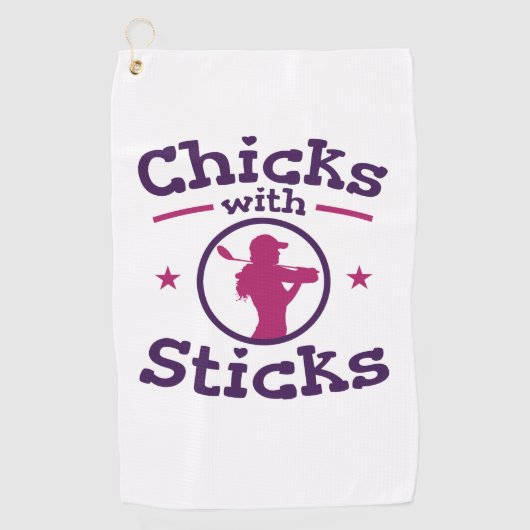 Serviette De Golf Chicks avec bâtons Golf Golfing Femmes (Devant)