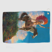 Serviette De Golf Chieftess Femme Amérindienne Chef (Horizontal)