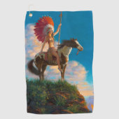 Serviette De Golf Chieftess Femme Amérindienne Chef (Devant)