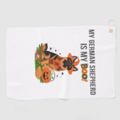 Serviette De Golf Chien à pointer germanique - Halloween Moon Si (Horizontal)