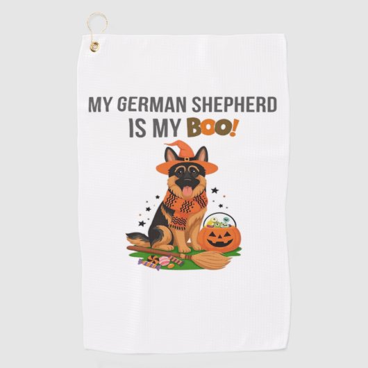 Serviette De Golf Chien à pointer germanique - Halloween Moon Si (Devant)