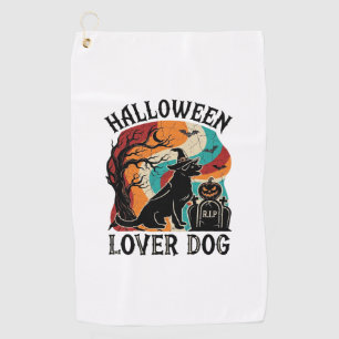 Serviette De Golf Chien amateur d'Halloween Chapeau de sorcière Citr