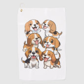 Serviette De Golf chien beagle joyeux (Devant)