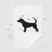 Serviette De Golf Chien beagle - Silhouette de lune d'Halloween surd (En situation)