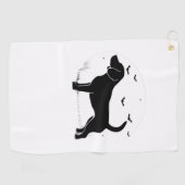 Serviette De Golf Chien beagle - Silhouette de lune d'Halloween surd (Horizontal)