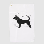 Serviette De Golf Chien beagle - Silhouette de lune d'Halloween surd (Devant)