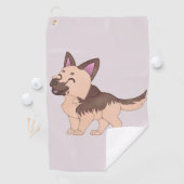 Serviette De Golf Chien berger allemand de Kawaii (En situation)