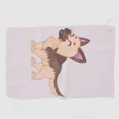Serviette De Golf Chien berger allemand de Kawaii (Horizontal)