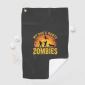 Serviette De Golf Chien Chasse Les Zombies Design Halloween (En situation)
