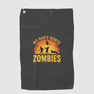 Serviette De Golf Chien Chasse Les Zombies Design Halloween