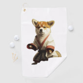 Serviette De Golf Chien connaît Karate (En situation)