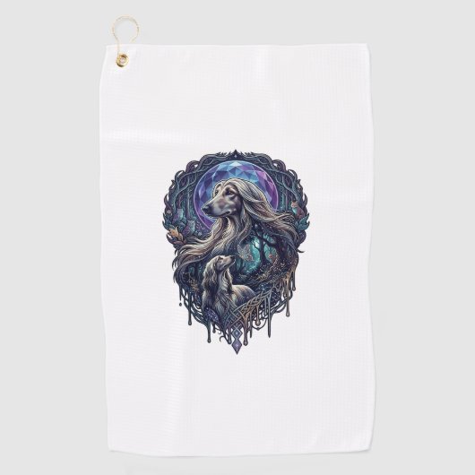 Serviette De Golf Chien Crystal Moon Forêt Enchantée_1 (Devant)