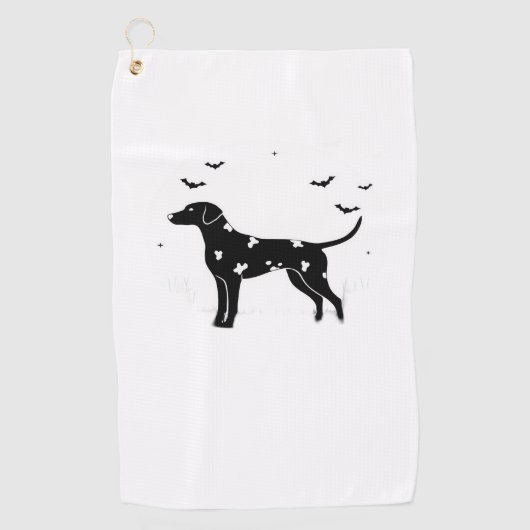 Serviette De Golf Chien dalmate - Halloween Lune Silhouette Classic (Devant)
