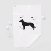 Serviette De Golf Chien de Beauceron - Halloween Moon Silhouette Cla (En situation)