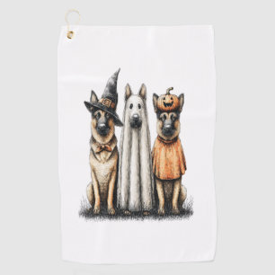 Serviette De Golf Chien de berger allemand fantôme d'Halloween