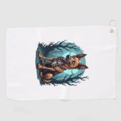 Serviette De Golf Chien de berger squelette (Horizontal)