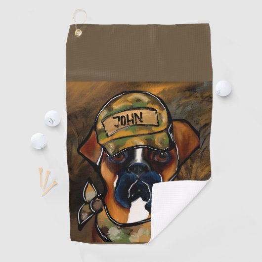 Serviette De Golf Chien de boîte (En situation)