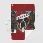 Serviette De Golf Chien de boîte (En situation)