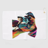 Serviette De Golf Chien de boîte coloré (Horizontal)