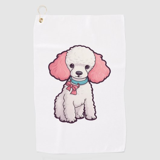 Serviette De Golf Chien de caniche super mignon (Devant)