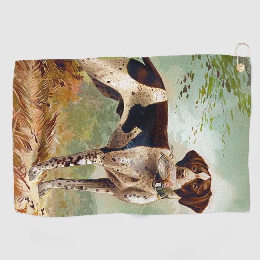 Serviette De Golf Chien de chasse avec oiseau dans la bouche (Horizontal)