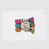 Serviette De Golf Chien de Halloween chiot Boo (Horizontal)