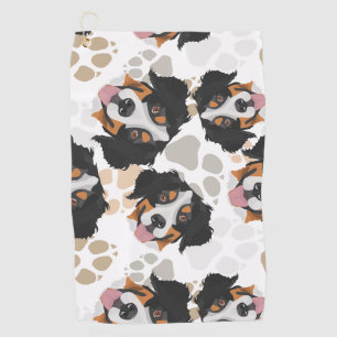 Serviette De Golf Chien de montagne de Bernese de motif de pattes de