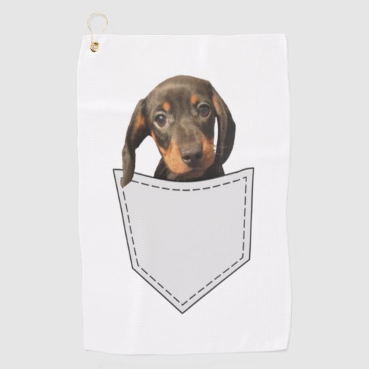Serviette De Golf Chien de poche Dachshund (Devant)