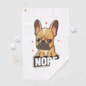 Serviette De Golf Chien de taureau français Nope (En situation)