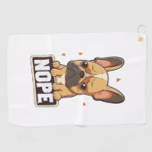 Serviette De Golf Chien de taureau français Nope (Horizontal)