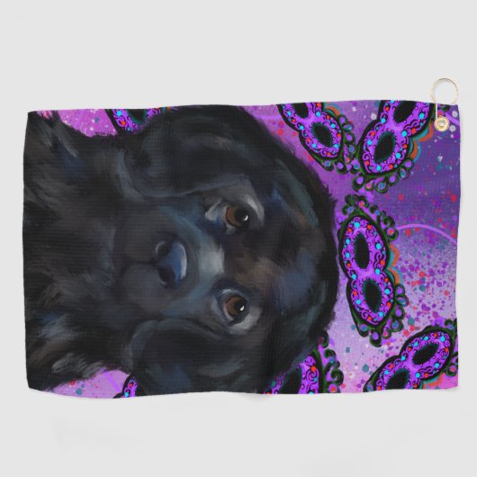 Serviette De Golf Chien de Terre-Neuve (Horizontal)