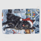 Serviette De Golf Chien d'hiver belge Wonderland Noël (Horizontal)