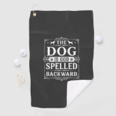 Serviette De Golf Chien Drôle Dieu Écrit à l'Envers (En situation)