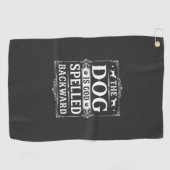 Serviette De Golf Chien Drôle Dieu Écrit à l'Envers (Horizontal)