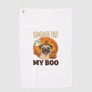 Serviette De Golf Chien Est Boo Pug Halloween Fantôme Citrouille