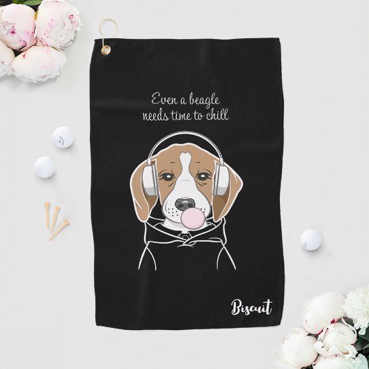 Serviette De Golf Chien frigorifique avec Bubblegum Funny Beagle