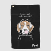 Serviette De Golf Chien frigorifique avec Bubblegum Funny Beagle (Devant)